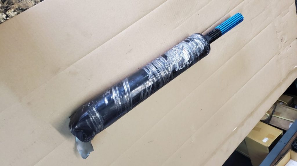 This broken driveshaft tube is a clear example of a driveline failure. The drive shaft tube could not handle the amount of torque so the intire tube broke apart. 